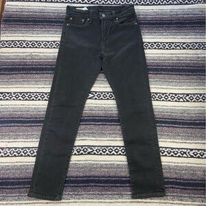 Mens Levis 510 Big E 29x27 Black Denim Skinny Stretch Slim Jeans